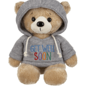 A comforting get-well teddy bear stuffed animal.