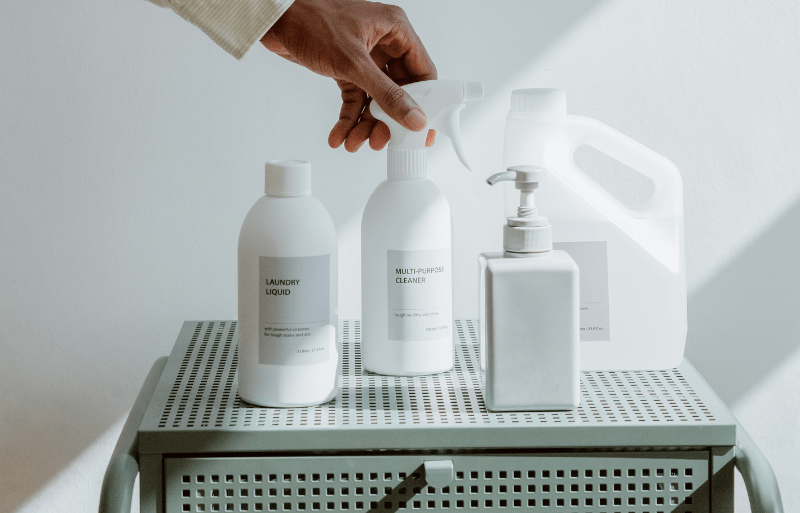 Sustainable cleaning products made from eco-friendly and biodegradable materials.