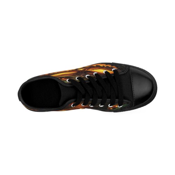 Halloween shoes black for women with bold pumpkin design